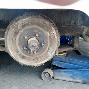 Wheel Well. Notice the wooden sides.